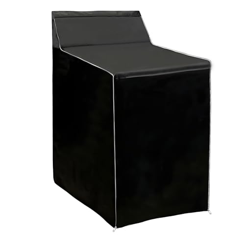 1Pack Washer and Dryer Covers Outdoor Washing Machine Cover for Top and Front Load 420D PU Waterproof Laundry Dryer Cover with Zipper and Storage Bag, W29”x D28”x H43” (Black)
