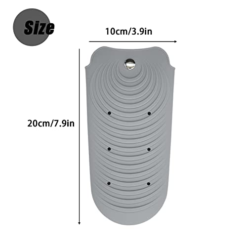 Heat Insulating Silicone Mat Pouch for Hair Styling Tools, Curling & Flat Irons Anti-Slip Travel Cover, Small Portable Straightener Pad for Curler Wands Storage, Hot Waver (Grey) - color: Grey