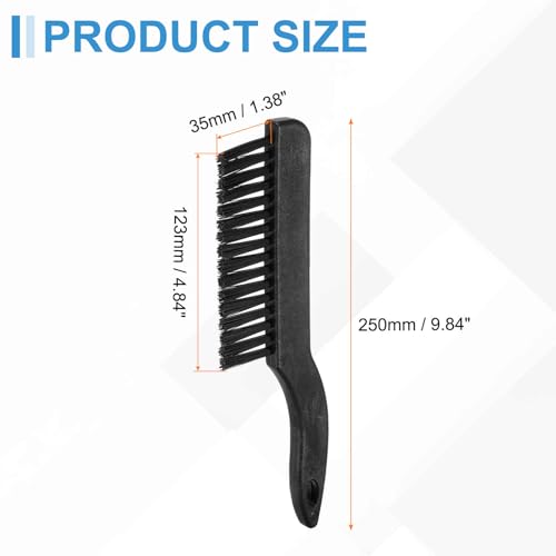 HARFINGTON 4pcs Antistatic Brush 35x123mm Portable PP Handle Nylon Anti Static Cleaning ESD Brushes for Electronics Computer Keyboard, Black