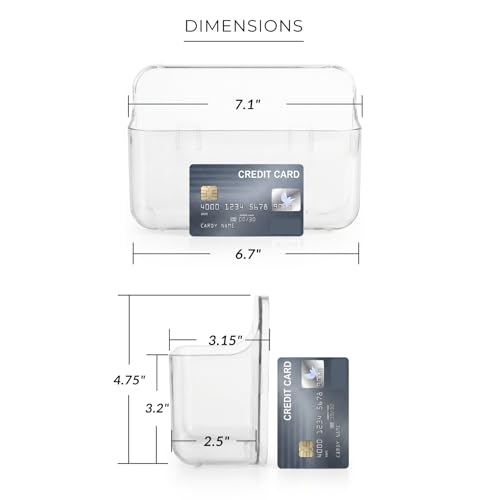 Adhesive Wall Organizer Bin, No-Drill, Clear, 7.1 x 3.15 x 4.75 in - size: Small