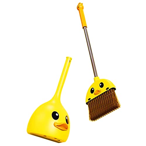 Mini Broom and Dustpan Set for Kids - Cute Yellow Duck for Girls & Boys - Toddler Broom Set for Household Cleaning and Pretend Play - Perfect for Toddlers & Preschooler …
