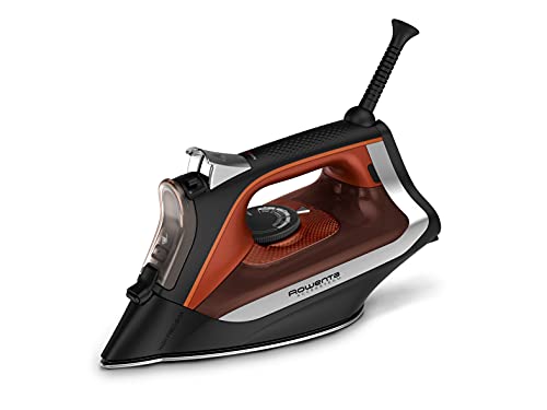 Rowenta Iron Steamer for Clothes, Stainless Steel Soleplate Steam Iron, Microsteam Holes, 1700 Watts, Lightweight, Auto-off, Black, DW2360 - style: Corded Iron - Auto Shut-Off