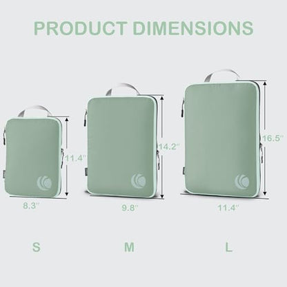 Cipway Compression Packing Cubes (3 Piece,Sage Green) - color: Sage Green, size: 3PCS