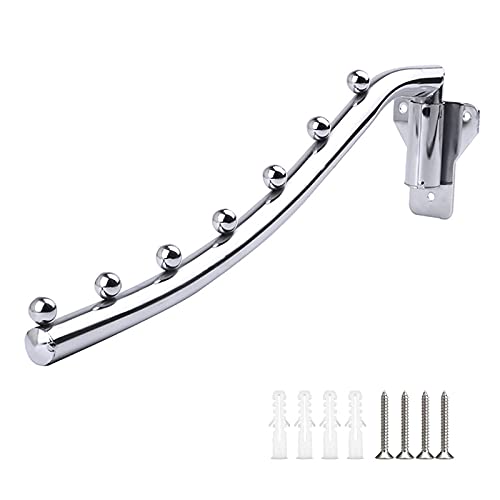 Wall Mounted Folding Clothes Hanger, Metal Wall Mount Garment Hook - color: 7 Hanger 40CM