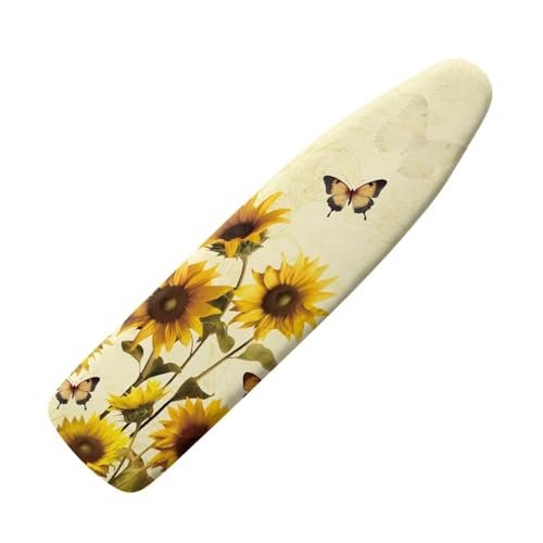 Sunflower Butterfly Ironing Board Cover and Pad Standard Size Heavy Duty Padded Iron Board Covers for Table Top Soft Stain Resistant Covers Elastic Edges Sleeve Ironing Board Yellow Daisy - color: Sunflower Butterfly