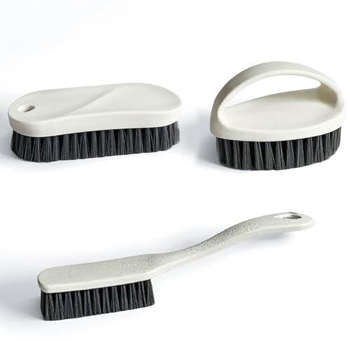 Scrub Brush for Cleaning - 3pcs Bathroom Scrubber Cleaning Brushes for Household Use Heavy Duty Small Nylon Brush,Shoe Cleaning Brush,Laundry Brush,Kitchen,Bathtub,Floor Brushes
