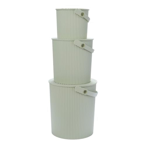 Martha by Martha Stewart Hachiman Bucket Set of 3 Mini, Large, Extra Large - color: Sage, size: Set of 3