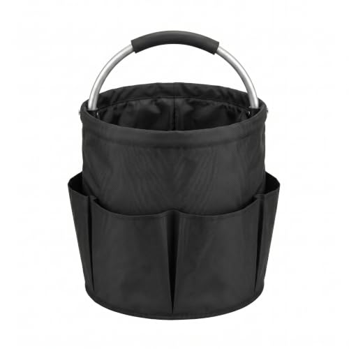 Fox Run Black Collapsible Caddy For Bath, Cleaning & Garden, 11 x 11 Inches
