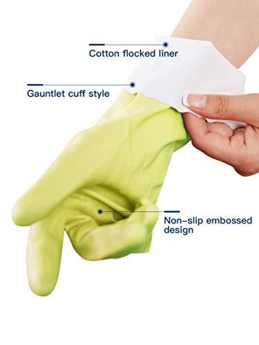 LANON 3 Pairs wahoo Cleaning Gloves,Cotton Flocked Liner,Bud Tender,Small - color: Bud Tender, size: Small (Pack of 3)