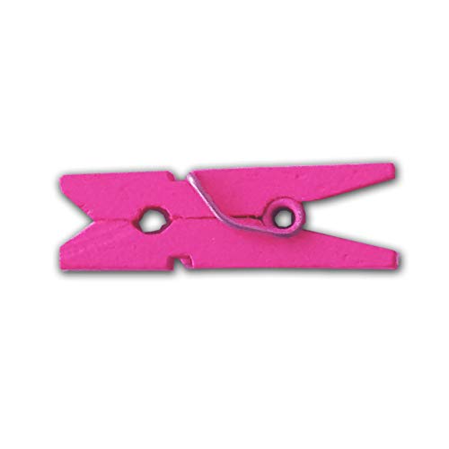 LWR CRAFTS Wooden Mini Clothespins 200 Per Pack 1" 2.5cm (Hot Pink) - color: Hot Pink