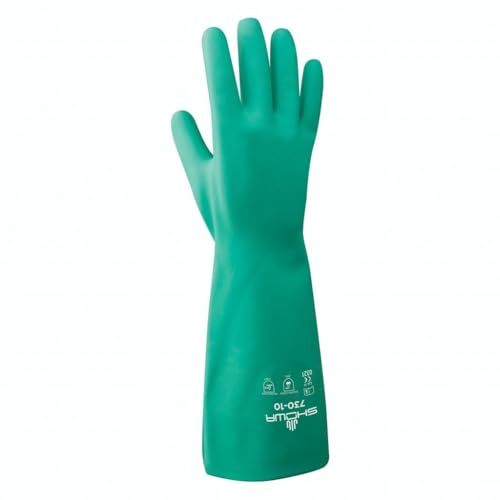 SHOWA 730 Chemical Resistant Glove, 15-mil Nitrile, XX-Large, Vending 12-Pack - size: XX-Large, style: Vending 12-pack