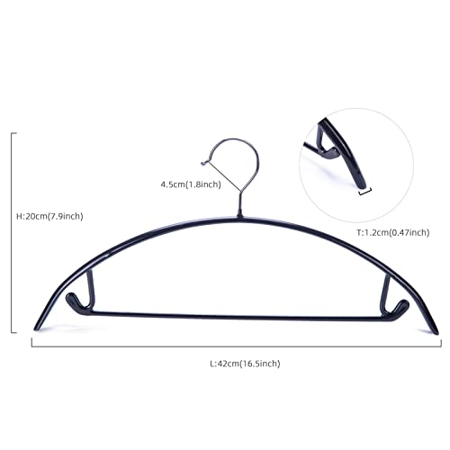 Nature Smile Non Slip PVC Coating Sweater Hangers,Dress Suit Coat Hangers,Shoulder Bump Free Golf T Shirts Clothes Hangers (Black Color 20 Pack) - color: Black, size: 20 Pack