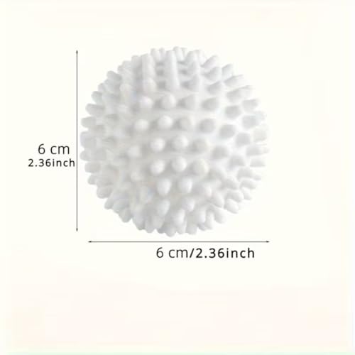 4 Pack Reusable Laundry Balls for Washing Machine - Spiked Dryer Balls to Remove Pet Hair and Lint - Anti-Winding & Anti-Knotting Laundry Scrubber, Softens Clothes and Reduces Wrinkles - 2.36", White