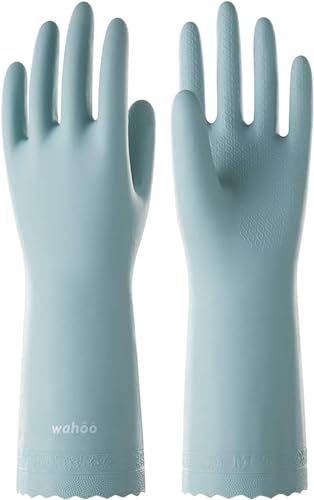 LANON wahoo Cleaning Gloves with Cotton Flocked Liner, Surf Spray, Small - size: Small
