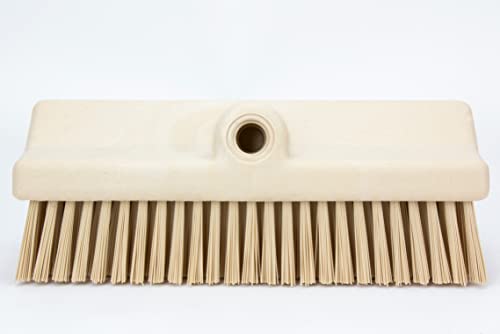 SPARTA 40423EC25 Plastic Floor Scrub Brush, Wall Brush, Equipment Brush with Nonabsorbent Bristles for Industrial Kitchens, Hospitals, Commercial Cleaning, 4 Inches, Tan - color: Tan