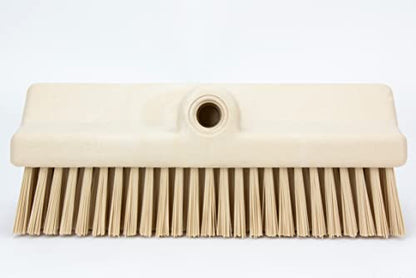 SPARTA 40423EC25 Plastic Floor Scrub Brush, Wall Brush, Equipment Brush with Nonabsorbent Bristles for Industrial Kitchens, Hospitals, Commercial Cleaning, 4 Inches, Tan - color: Tan