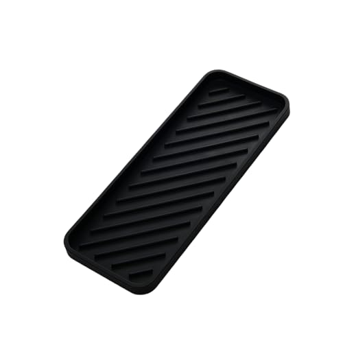 Silicone Mat for Hair Tools, Heat Pad for Curling Iron, Kitchen Sink Sponge Soap Holder, Heat Resistant Flat Iron Straighter Holder, Hot Tool Mat for Vanity Countertop Counter (Black) - color: Black