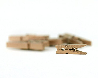 LWR CRAFTS Wooden Mini Clothespins 200 Per Pack 1" 2.5cm (Golden) - color: Gold