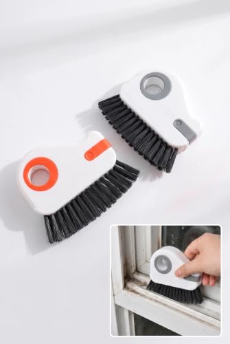 2 PCS Sliding Door Track Cleaner, Multifunctional Window Seal Cleaner Tool and Gap Dust Cleaner Retractable, Magic Groove Scrub Brush for Window Sills and Tight Spaces