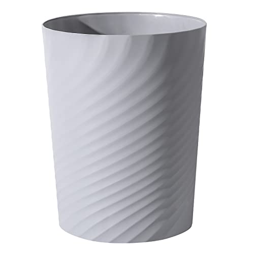 UUJOLY Plastic Small Bathroom Trash Can Wastebasket Garbage Can, Grey - color: Grey, size: 1.8 Gallon/1 Pack