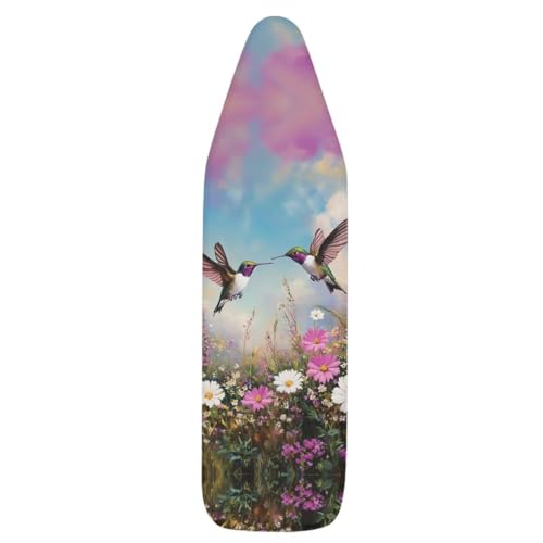 Ironing Board Cover and Pad 16 x 55 Inch Iron Board Cover with Elastic Edge & Adjustable Fastener Resist Scorching and Staining Extra Thick Padding Hummingbird - color: Hummingbird2