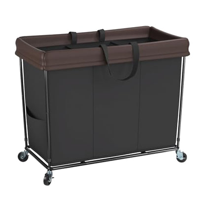 Large Laundry Hamper with Wheels, 320L Rolling Laundry Basket with Wheels - color: Black, size: 320L