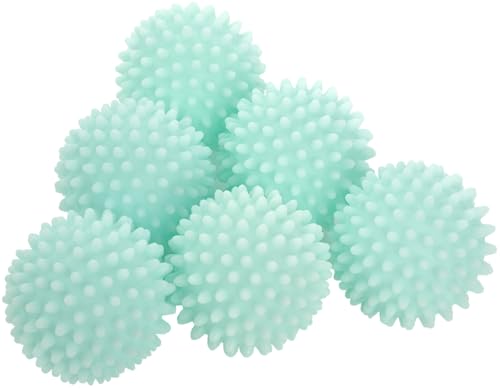 S&T INC. Reusable Plastic Dryer Balls, 6 Pack, 2.5" Diameter, Mint Blue - color: Blue