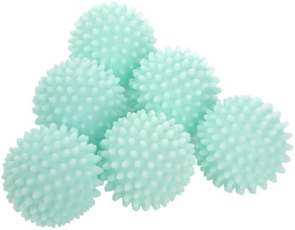 S&T INC. Reusable Plastic Dryer Balls, 6 Pack, 2.5" Diameter, Mint Blue - color: Blue