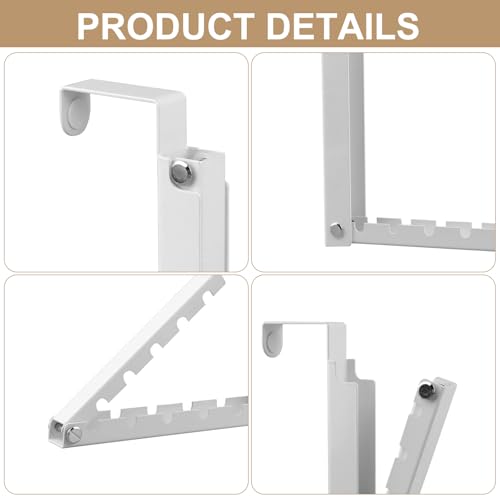 2-Packs Over the Door Hanger Hooks with Extra Anti-Slip Pads, No-Drill Door Hanger, Metal Folding Clothes Drying Racks for Laundry Room, Bathroom, Bedroom and Small Space