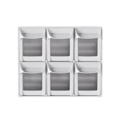 Simply Tidy 6-Drawer Tip-Out Storage Bin - Wall-Mountable & Stackable Clear Front Drawer Organizer for Beads, Buttons, Stickers & Small Craft Supplies, 1 Pack