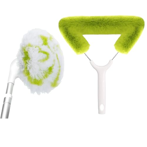 Window Mesh Screen Cleaner & Bathtub Tile Scrubber Brush with 28in Telescopic Handle, Soft Plastic Bristles