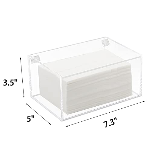 Watpot Acrylic Dryer Laundry Sheet Holder Dispenser Clear Container Box with Lid - color: Clear