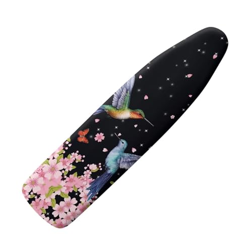 Hummingbird Ironing Board Cover and Pad 15x54 Inch Heavy Duty Iron Cover, Standard Size Ironing Board Covers, with Elastic Edge for Easy Installation - color: Hummingbird