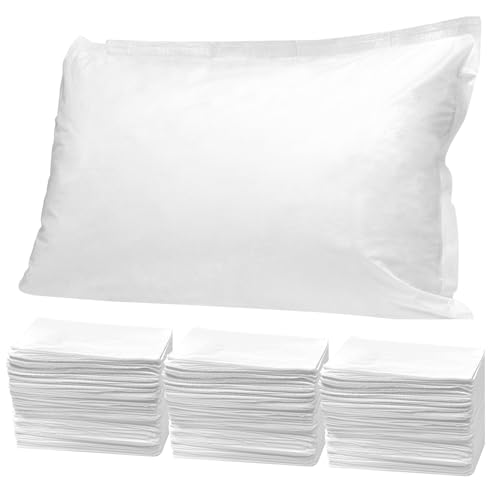 100PCS Disposable Pillow Cases, Bulk Pillow Covers Sleeves for Medical Hospital Spa Hotel Travel, Standard Size 33" x 21", White