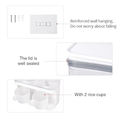 Conworld Laundry Beads Dispenser -Laundry Detergent Dispenser, Easy Access to Scented Beads, Laundry Room Organization Suitable for Laundry Beads , Laundry Powder, Rice (BPA Free ) - color: Large (105 oz)-White