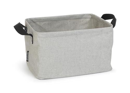 Brabantia - Foldable Laundry Basket - Compact Storage Box - Water Resistant Coating - Multi-Functional - Laundry Hamper - Bathroom - Collapsible - Grey - 9 Gal - color: Gray, size: 9 Gal, style: Foldable