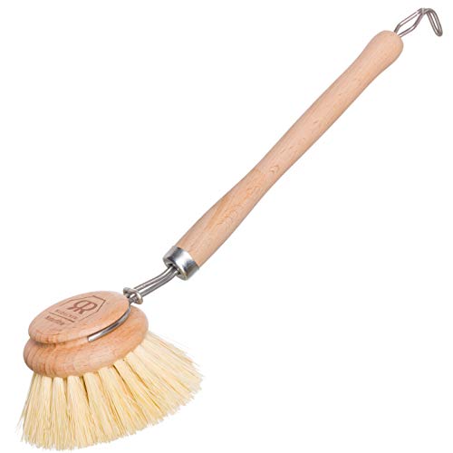 Redecker Dish Brush, Tampico Fiber, 2 Inch Round, Single – Wooden Dish Scrub Brush for Dishes & Cookware, Untreated Beechwood, Made in Germany - size: Single Unit, 2-Inches Diameter