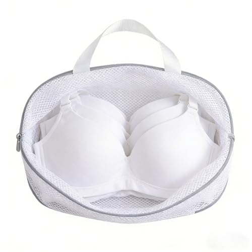 Bra Wash Bag Set, Mesh Laundry Washing Bags with Premium Zipper for Bra, Foldable Mesh Lingerie Underware Wash Bags Protector for Washing Machine - color: Grey