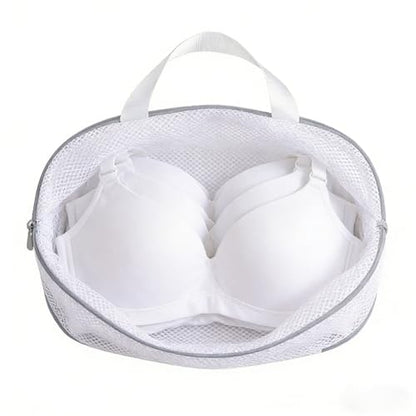 Bra Wash Bag Set, Mesh Laundry Washing Bags with Premium Zipper for Bra, Foldable Mesh Lingerie Underware Wash Bags Protector for Washing Machine - color: Grey