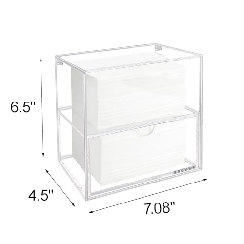 Dryer Sheet Holder Box Acrylic Laundry Sheets Container Storage Dispenser - color: Clear-2tier