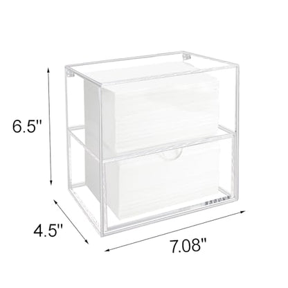 Dryer Sheet Holder Box Acrylic Laundry Sheets Container Storage Dispenser - color: Clear-2tier