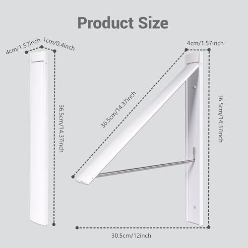 Wall Mounted Folding Clothes Drying Rack, Aluminum,Pearl White - color: Pearl White