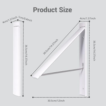 Wall Mounted Folding Clothes Drying Rack, Aluminum,Pearl White - color: Pearl White
