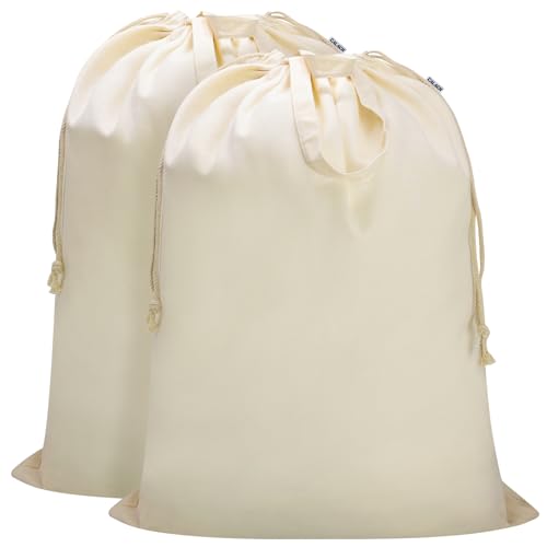 Canvas Laundry Bag, Extra Large Heavy Duty 33"W x 35"H,Beige, 2 Pack - color: Beige, size: XL 33"W x 35"H┃2 Pack