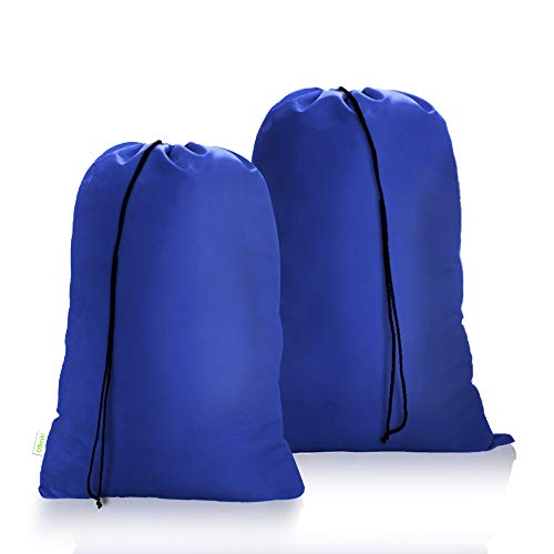 OTraki 24x32 Inch Laundry Bags XL Travel Laundry Bag Machine Washable Dirty Clothes Organizer with Drawstring Closure Heavy Duty Laundry Storage Bags, Drying Do Not Exceed 176℉ Blue - size: 24x32 inch