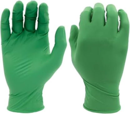 SHOWA 6110PF Sustainable EBT Latex-Free, Powder-Free, Nitrile Disposable Single Use Safety Gloves, 4 Mil, 9.5" Length, Small (1 Box/100 Gloves) (Pack of 10) - color: Green, size: Small (Pack of 10)