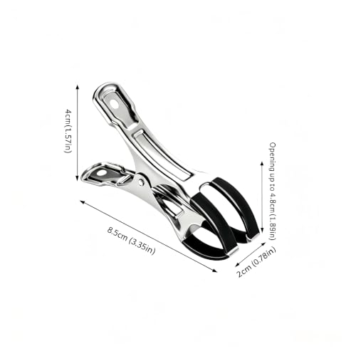 18 Pack 3.35 * 1.57 Inch Stainless Steel Clips, Multi-Purpose Clothespins for Laundry & Towels - color: Black