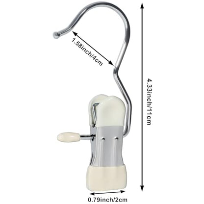 15/30Pcs Upgrade Double Head Clamp Dipped Clothespin for Laundry Hooks with Clips, Boot Holder, Hanging Clips, Portable Multifunctional Hangers Single Clip Space Saving for Jeans, Hats (30, White) - color: White