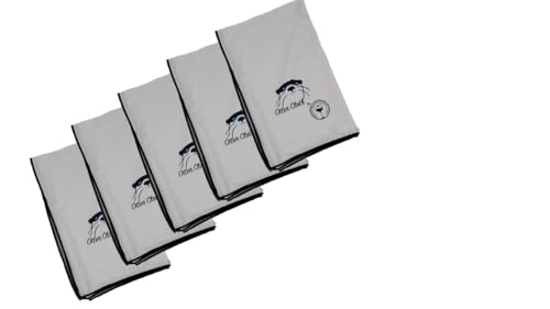 Trendy Bartender Toast to Perfection Microfiber Glass Polishing Lint-Free Cloth for Spotless Shine and a Residue-Free Finish - Pack of 5-25x20 inch - White - color: White, size: 25 x 20 Inch 5-Pack