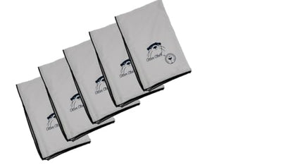Trendy Bartender Toast to Perfection Microfiber Glass Polishing Lint-Free Cloth for Spotless Shine and a Residue-Free Finish - Pack of 5-25x20 inch - White - color: White, size: 25 x 20 Inch 5-Pack